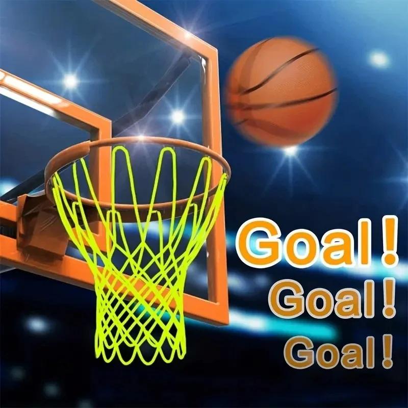 50Cm Standard Luminous Basketball Net Green Fluorescent Basketball Net Self Luminous Children'S Basketball Frame Net 1Pc