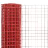 VidaXL Grillage Métal Acier Revêtement PVC 25x1,5 m Carré Rouge Clôture Jardin 143678