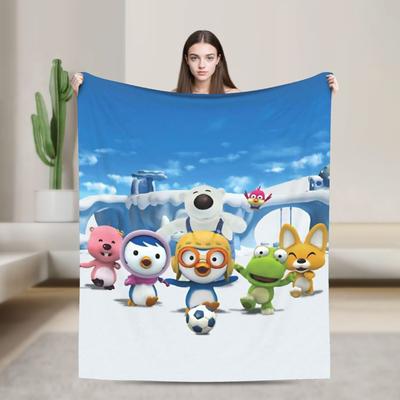 Loopy Pettys Crongs Eddys Pobys Cartoon Flauschige Decke Pororos Kuscheldecke für Sofa Bettwäsche Wohnzimmer 200x150cm Tagesdecken