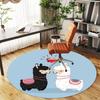 1pc llama love Round Chair mat Area Rug - Non-Slip, Floor Mat for Office, Bedroom, and Indoor Decor c1125021