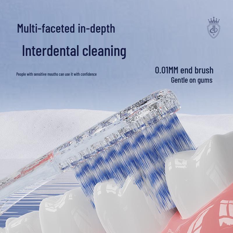 Three-Piece Luxury Folding Toothbrush with Soft Bristles - Ideal for Adult Travel or Business Trips.
