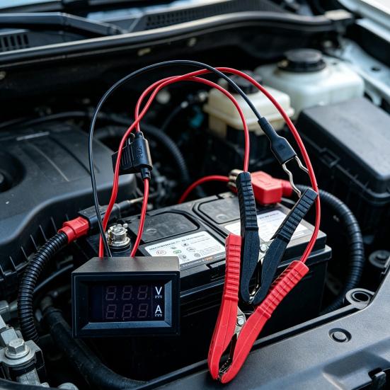 Automotive Battery Leakage Detector, Vehicle Dark Current Tester with Voltage Display, Car Battery Leakage Detection Tool, Battery Drain Tester with