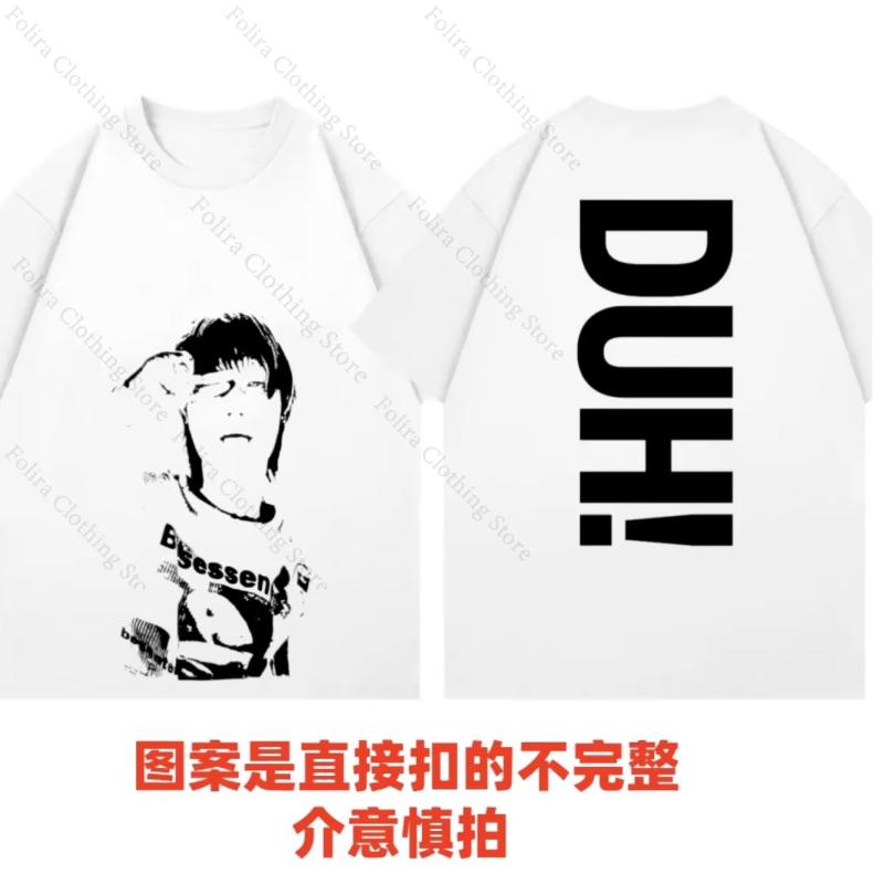 P1Harmony DUH Mesma Camiseta Estampa Kpop Verão Manga Curta para Fãs Homens Mulheres Roupas Streetwear Camisetas