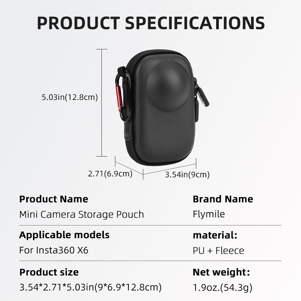 Protective Carrying Case Portable Organizer Pouch for Insta360 X6 Action Camera Accessories