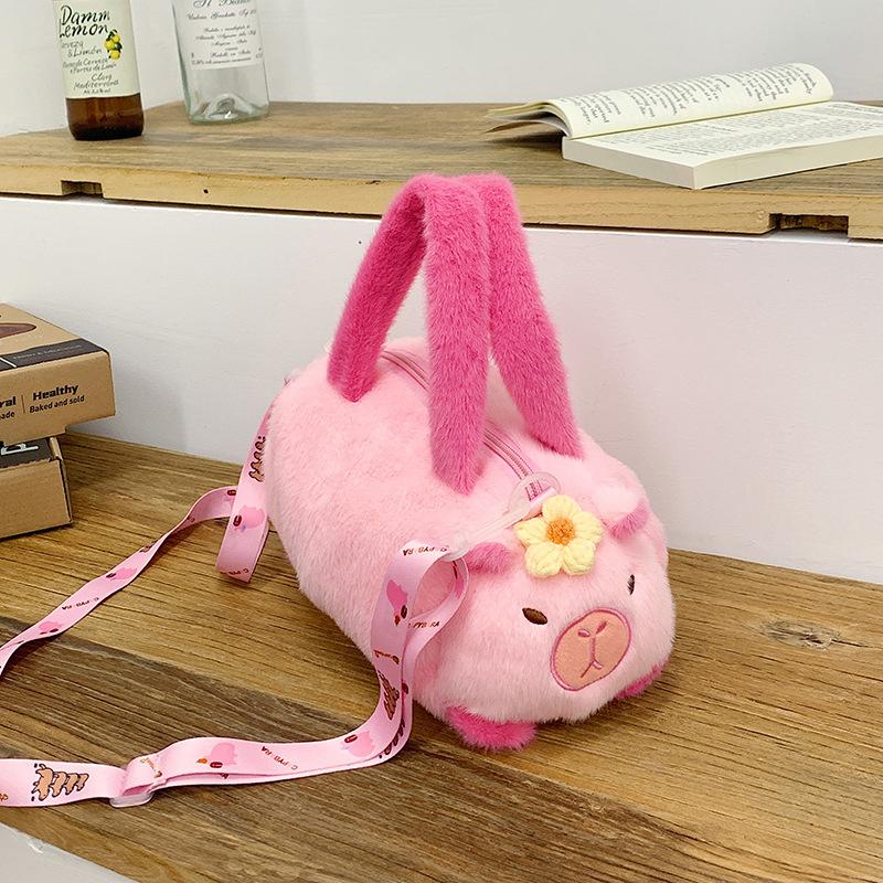 Capybara Crossbody Bag Cotton Cartoon Animal Bucket Bag Plush Bag Girl 837₽