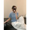 Round-neck Short-sleeved Hollowed-out Knitted Top for Women In The New Summer Style