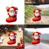 Christmas Car Santa Acrylic Pendants Cartoon Design Auto Festive Decoration