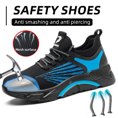 Plus Size 39- 48 Lightweight Men's Safety Shoes Anti-smash Anti-puncture Work Sneakers Steel Toe Shoes Protective Safety Boots