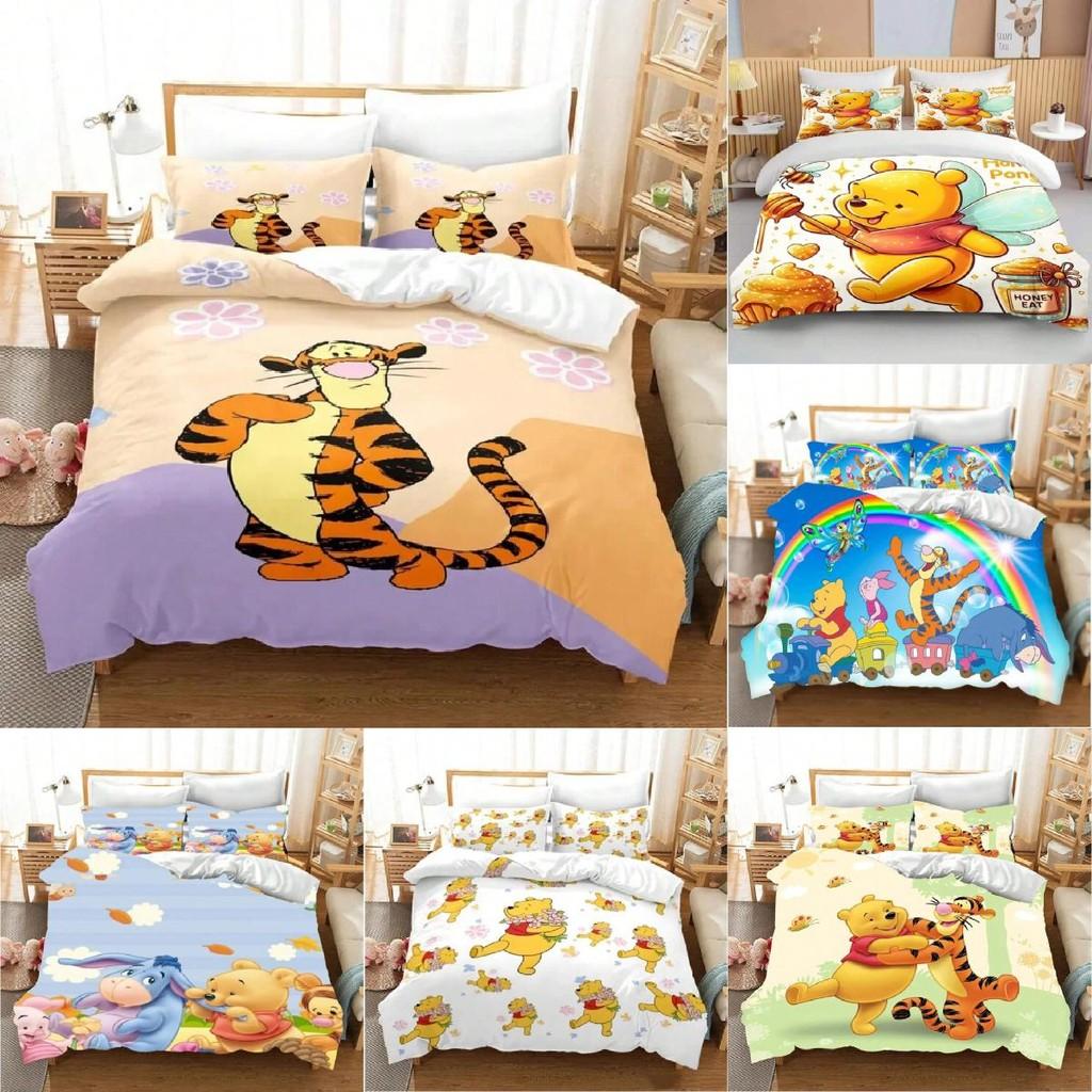 Set Biancheria da Letto per Bambini Winnie the Pooh in Flanella e Colori Vivaci per Decorazione Stanza Bambini