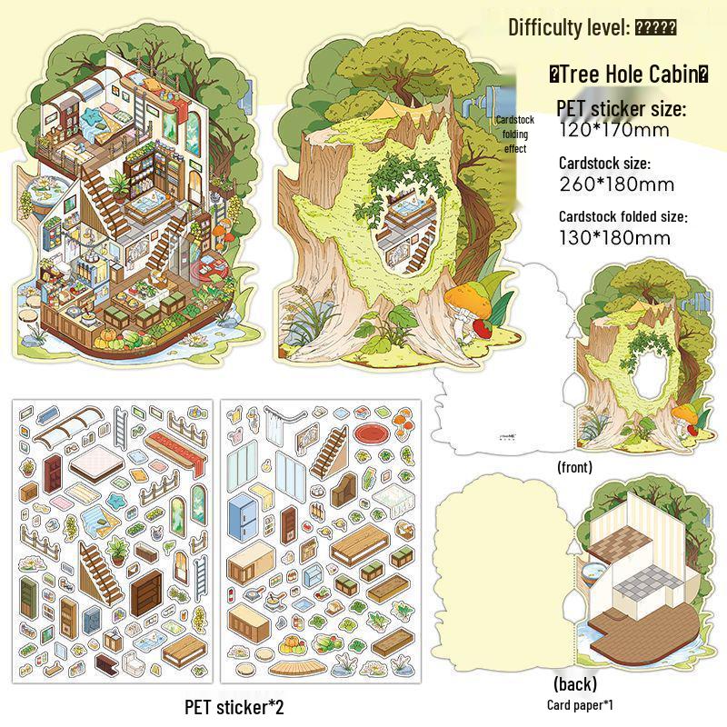 Infeel.Me 2.5D Scenery Stickers - My Little House Series: Episode 7 Miniature Houses Craft Fun