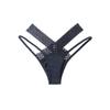 European and American Interwoven Hollow Ice Silk Underwear Women's Sports Fashion Outer See-through Low Waist Thin Belt Temptation Sexy Thong