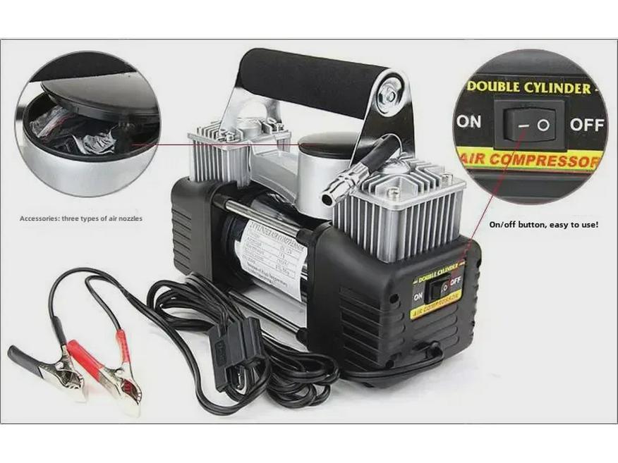 Portable 12V High-Power Dual-Bar Car Tire Air Pump