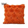 Soft Short Plush Fabric Halloween Ghost Cushion Cover, Throw Pillow Case, 18x18 Inches Pumpkin Holiday Gift for Home Bat Cover Sofa Couch Bed