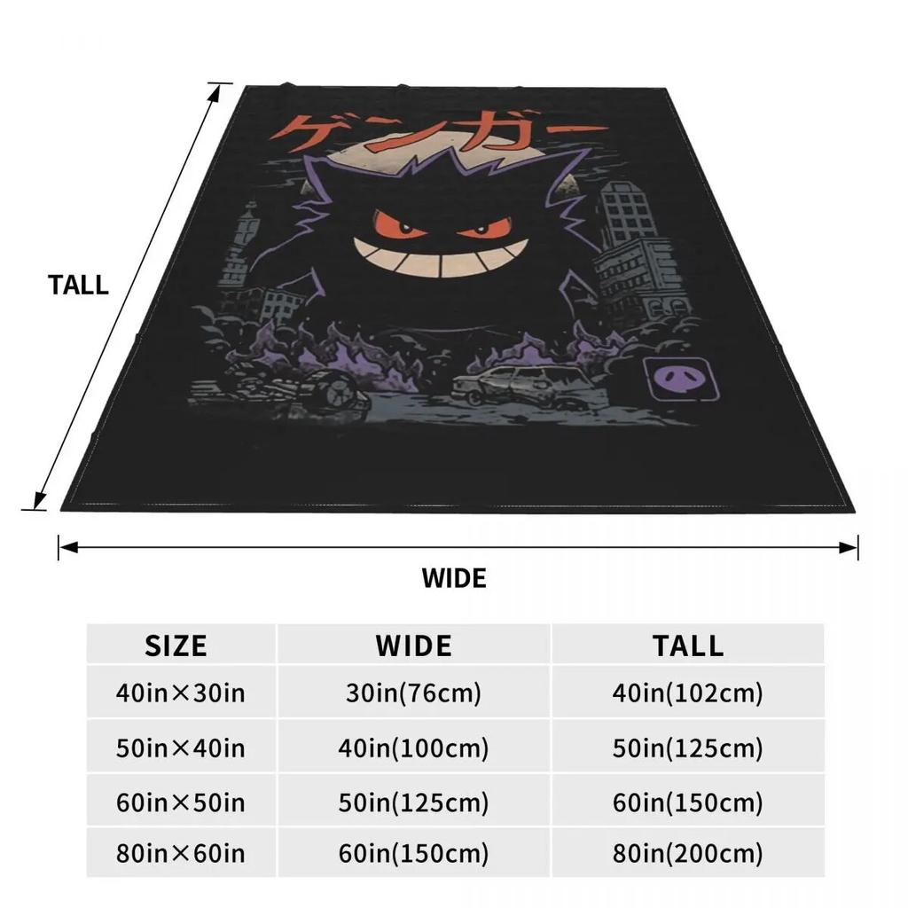 Gengar Kaiju Japan Style Blankets Flannel Throw Blankets Airplane Travel Portable Ultra-Soft Warm Bedsprea
