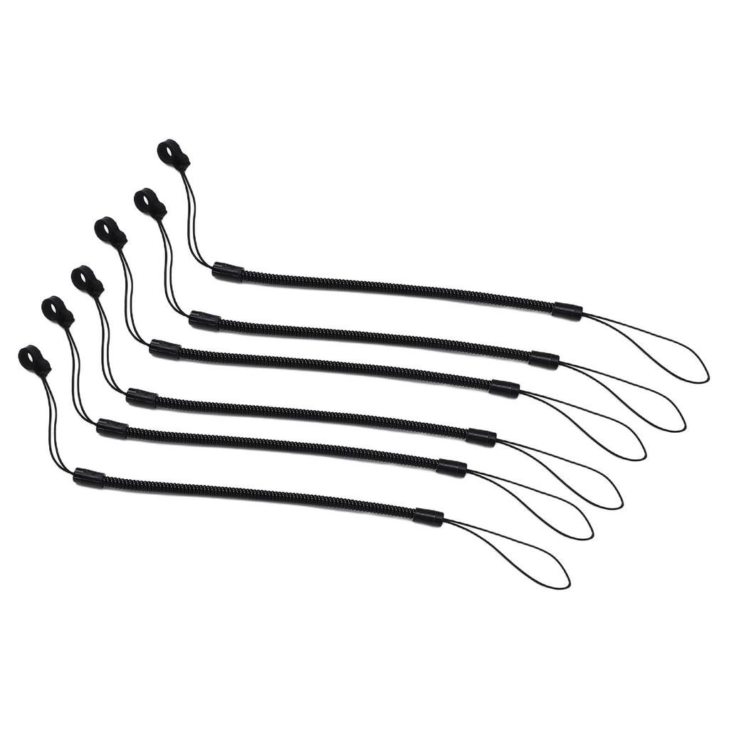 6PCS Elastic Pen Lanyard Retractable Spring Coil Strap Anti Lose Pen Leash with Ring for Tethering Drawing Pens