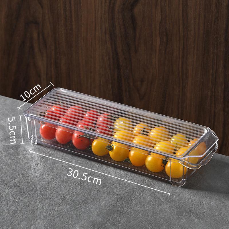 Food Grade Plastic Storage Box with Lid for Refrigerator/Freezer - Rectangular Container for Fruits & Vegetables