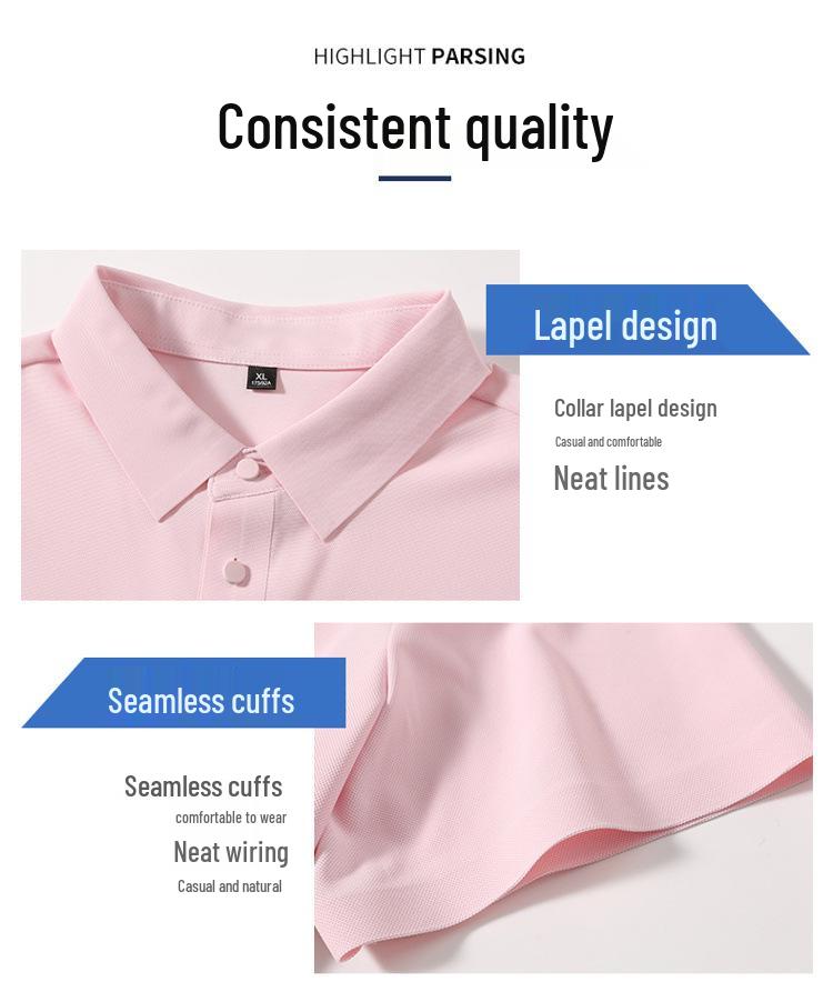 Ice Silk Polo Shirt: Men's & Women's Summer Lapel Short Sleeve, Custom Group Work Cultural Shirt with Collar
