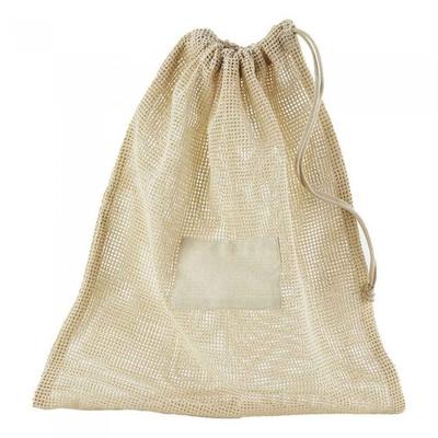 Mesh Organic Cotton Drawstring Bag