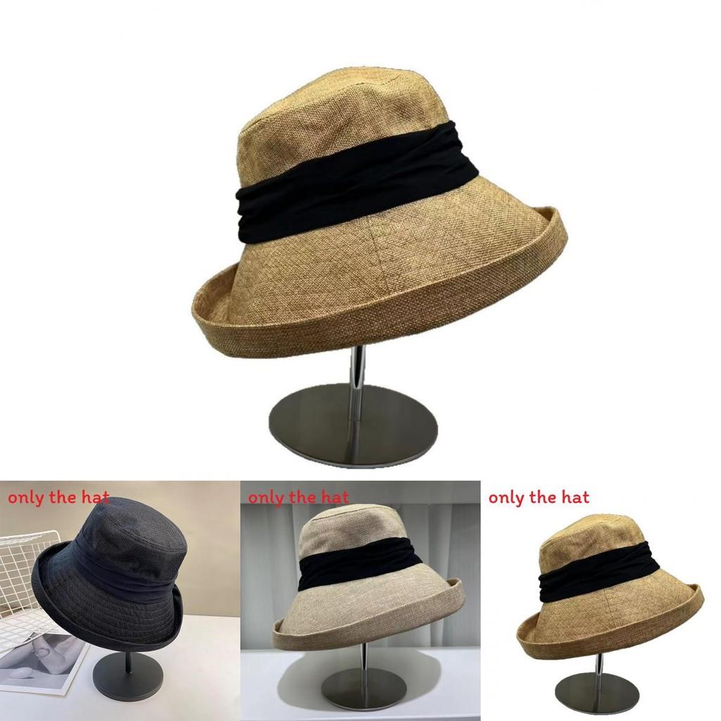 Cotton Fisherman Hat For Women Summer Sun Protection Wide Brim Casual Sun Hat