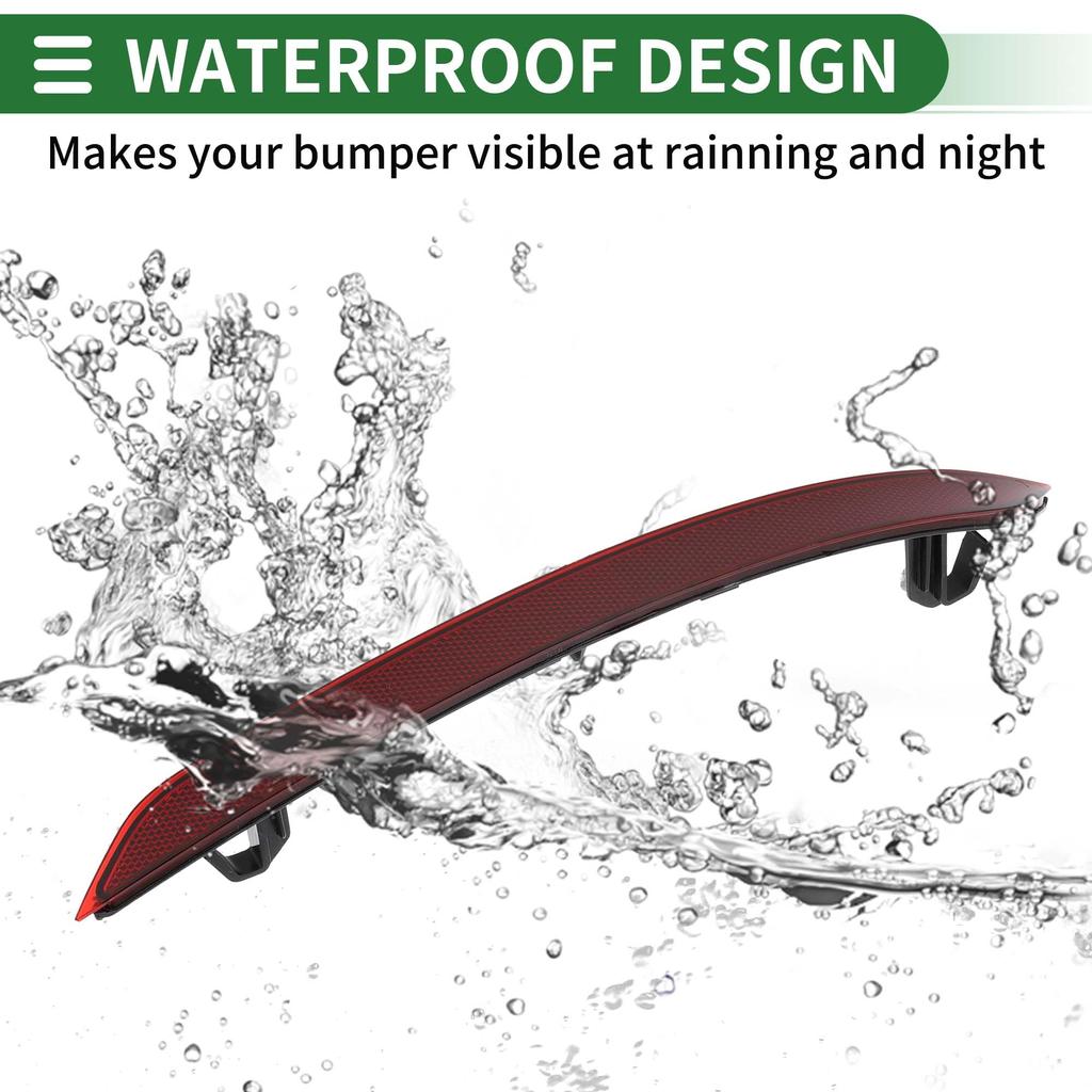 Motoforti Durable Red Plastic Bumper Reflector Side Markers for Volvo XC60 Numbers 2018-2021 (Product 31656677/32293628)