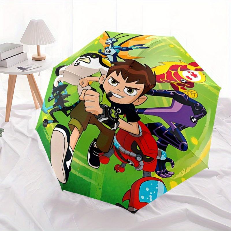 Ombrello Ben Tennyson Ben 10 con Apertura/Chiusura Automatica - Ombrello da Viaggio Compatto, Regalo Ideale, Accessorio da Esterno, 110