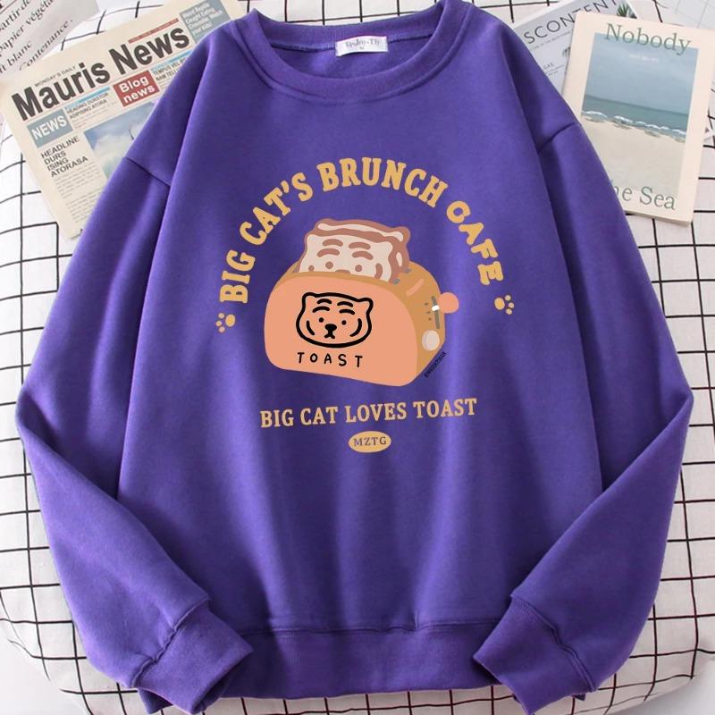 Cat Bread Maker Funny Cartoons Hoodies Women Autumn Fashion Sweatshirt Harajuku Hoody Loose Comfortable Clothing Hoodies & Sweatshirts Women’s