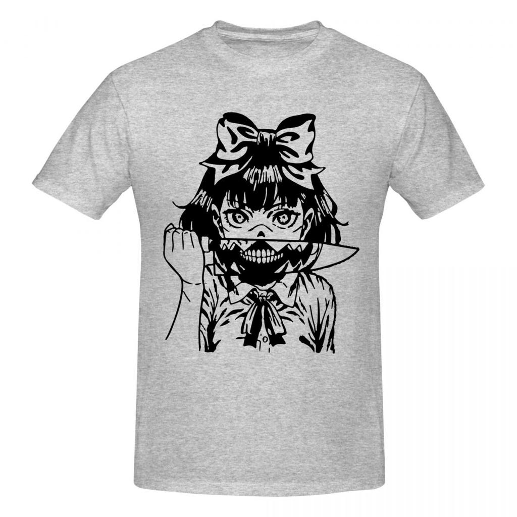 Unisex Junji Ito Funny T Shirt Vintage Plus Size Oneck Cotton Custom Sleeve Tee Shirt