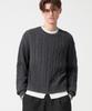 TRILLION Layered Cable Knit_Charcoal