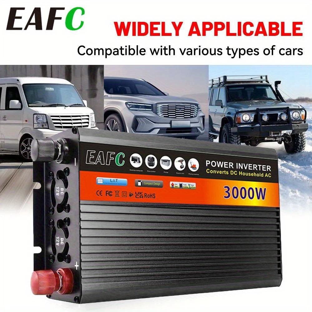 EAFC Neues Upgrade Hochleistungs-Wechselrichter 3000W Spitzenleistung 12V DC auf 220V-240V AC Konverter, mit eingebautem 5V/ 2.1A USB