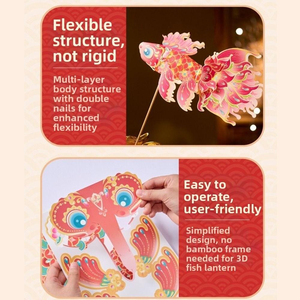 Handmade Handheld Fish Lantern Glowing DIY Lantern Material Kit  Mid-Autumn Festival