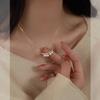 Zircon round pearl necklace simple high-end temperament clavicle chain French light luxury elegant necklace