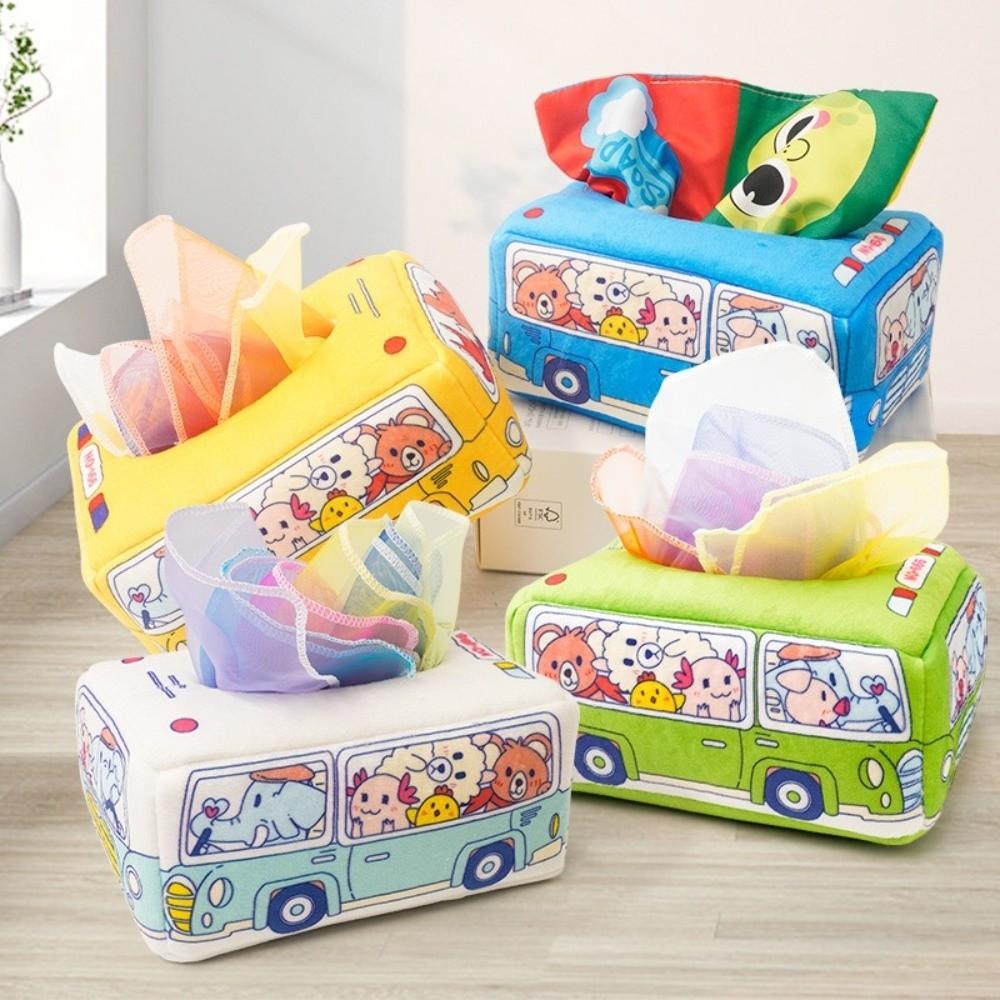 Soft Fabric Montessori Toy Colorful Sensory Toy Magic Tissue Box Finger Training Game
