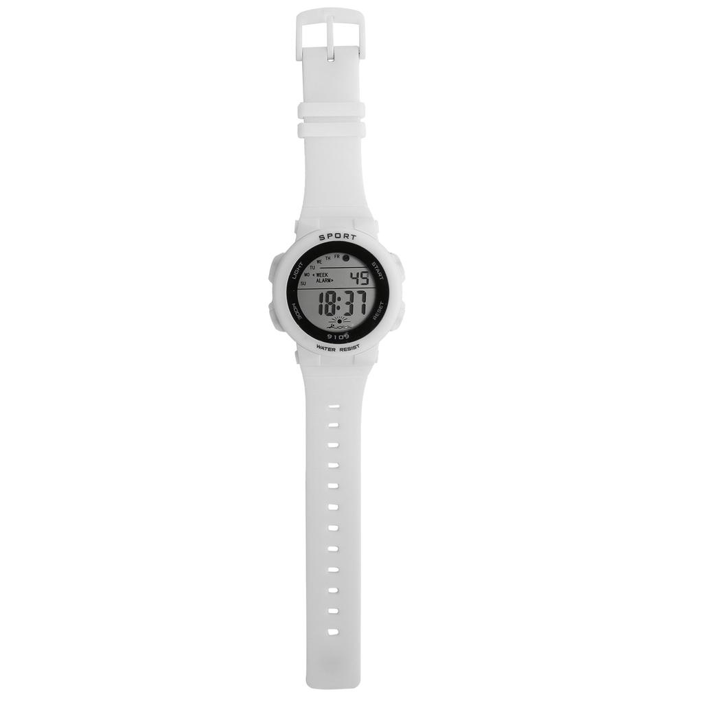 Montre numérique tendance Lumières lumineuses Étanche Montres électroniques pour enfants9109 Blanc