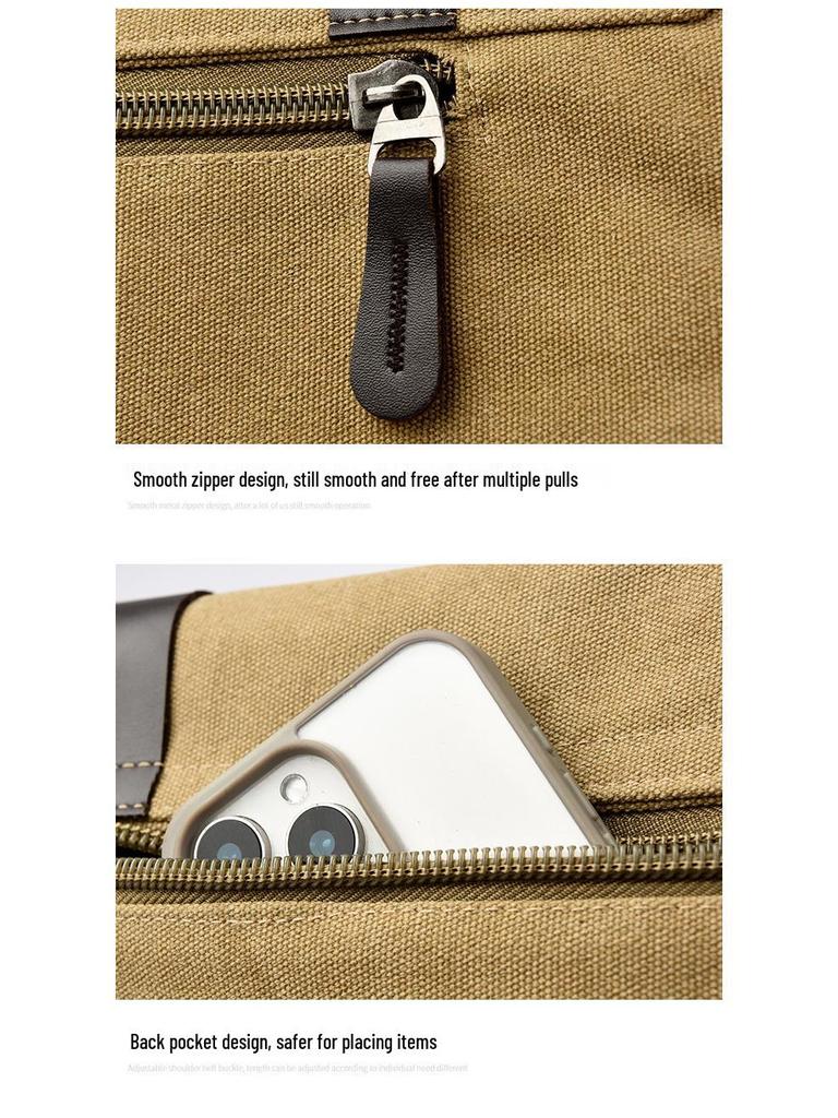 Pánská retro plátěná taška přes rameno v korejském stylu - Ležérní a praktická crossbody pro studenty