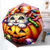 1pc Pumpkin Cat Auto-Fold Umbrella with One-Touch Open/Close - 8 Reinforced Ribs for Windproof Stability, Yy251118137