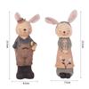 Creative Mini Easter Bunny Statue Cute European Pastoral Mini Rabbit Figurine Resin Crafts Rabbit Desktop Ornament Farmhouse