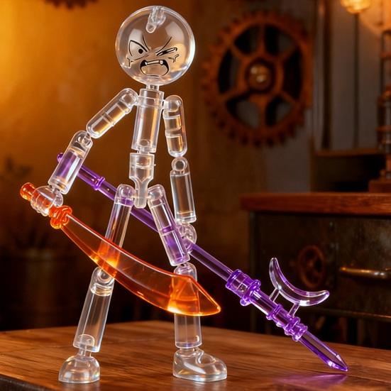 Posable Stickman Action Figure with DIY Accessories Stress Relief Movable Joints Stickman Fidget Toy Desktop Decoration Collectors Gift