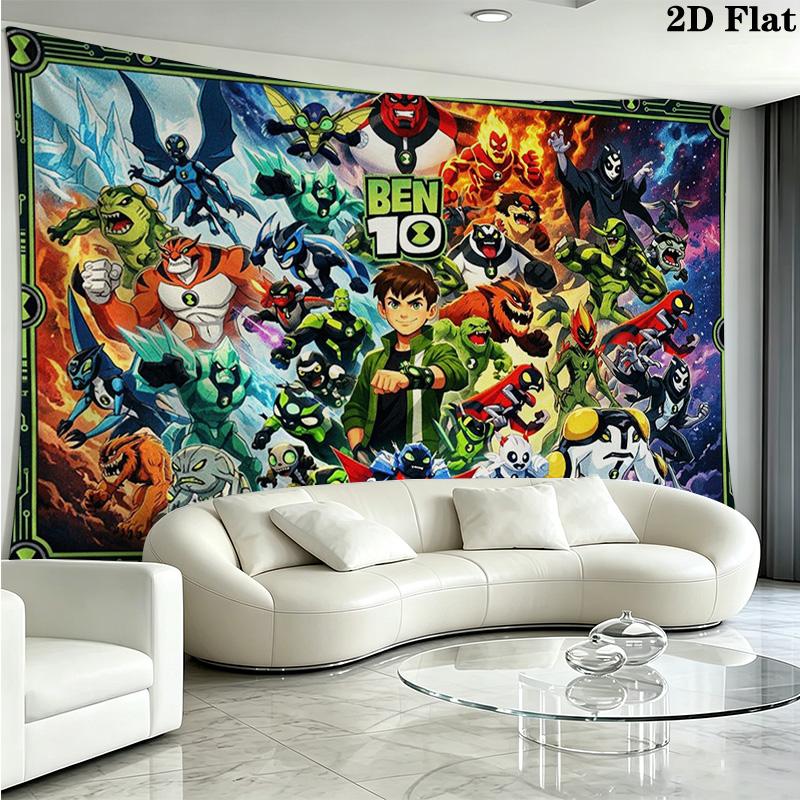 ben 10 Wall Tapestry Aesthetic Wall Hanging Printed Fabric Blanket Decorative Tapestries for Bedroom Living Room Home Decor