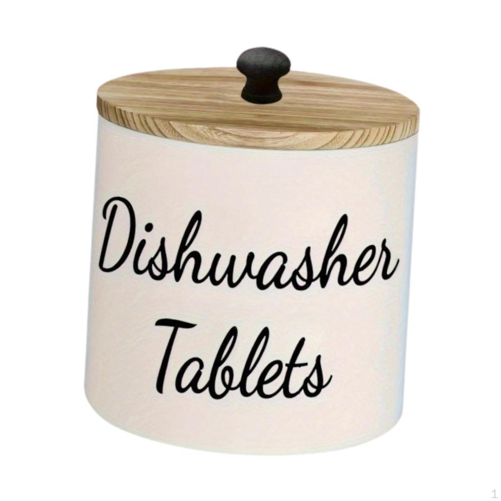 Dishwasher Capsule Container Dustproof Case Versatile with Lid Wooden Desk Organizer