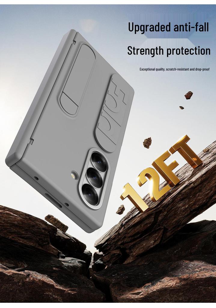 Samsung Z Fold7 Case with Hinge Bracket, Wrist Strap, Pen Slot, and Drop Protection - Compatible with Fold5/6