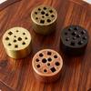 1/4pc 11Hole Incense Holder Mini Round Sandalwood Incense Burner Metal Base Prayer Meditation Creative Home Office Decor Censer