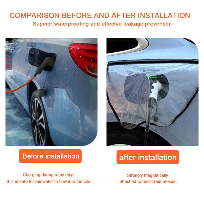 Rain Cover For Charging Gun Charging Gun Protective Cover Transparent Magnetic EV Charger Port Protector Waterproof Outdoor
