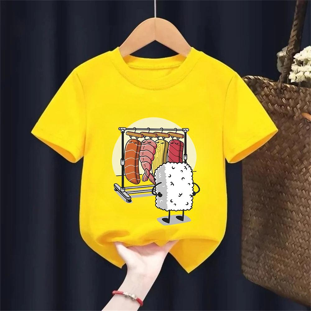 Sushi Wardrobe T Shirt Kids Funny High Quality Tshirt 100Cotton Graphic T Shirts Shortsleeve Pritned Tshirt BoysGirls Tops