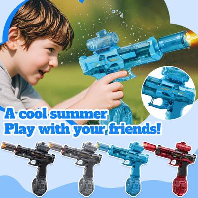 Electric Automatic Water Gun Toy with LED Lights and Rotating Drum Magazine High Capacity Water Shooter for Outdoor Play and Water Battles