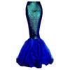 Mermaid Princess Ariel Cosplay Sequined Fishtail Skirt Costume Halloween Biling Bodycon Dress Party Womens Fancy Dress Up
