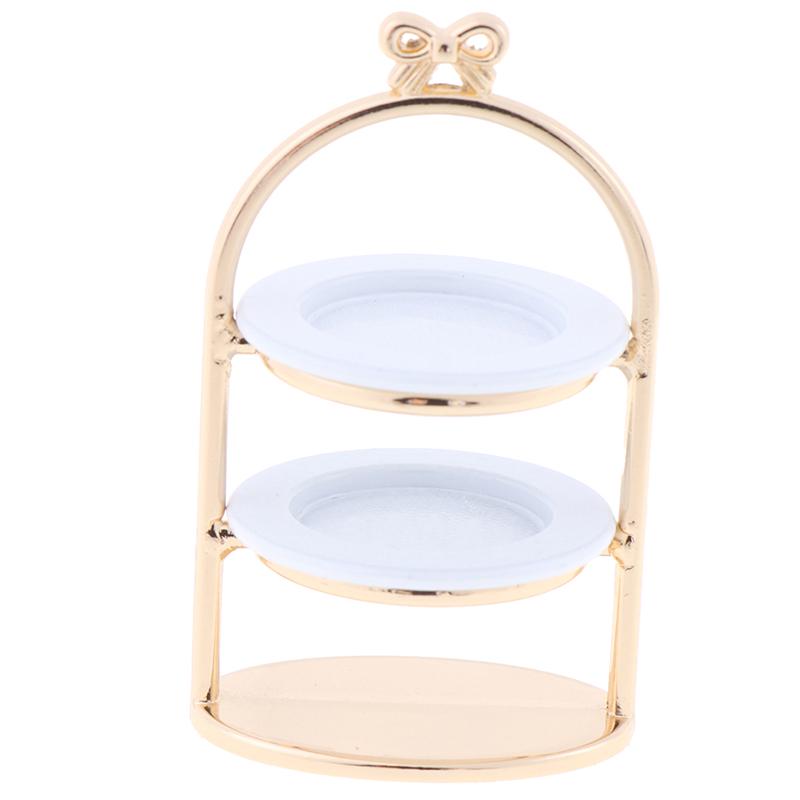 1/12 Dollhouse Miniature Dessert Pan Cake Stand Fruit Tray Doll Kitchen Toys