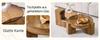[Separable Coffee Table Set] MDF Wood-Look + 0.6 Cm Brown-Tinted Safety Glass - Combined As a Coffee Table / Split Into Two Side Tables.