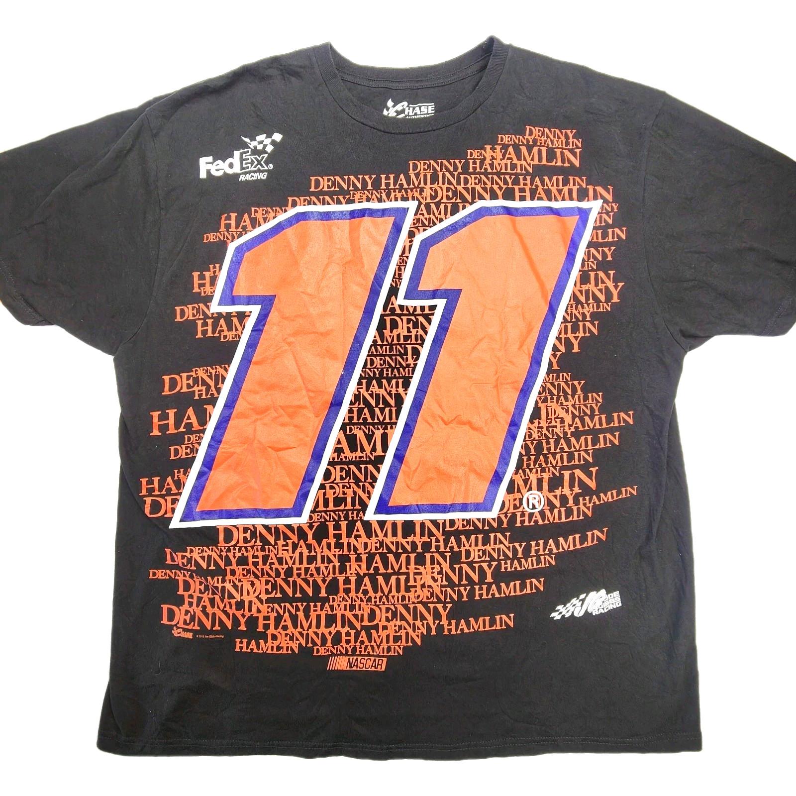 Danny Hamlin NASCAR Shirt 2XL Black Retro Racing Cars All Over Print XXL