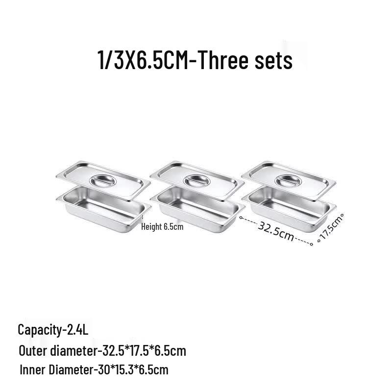 

Глубокие гастроемкости Handun 1/3 размера, 6,5 см, из нержавеющей стали (3-Pack)