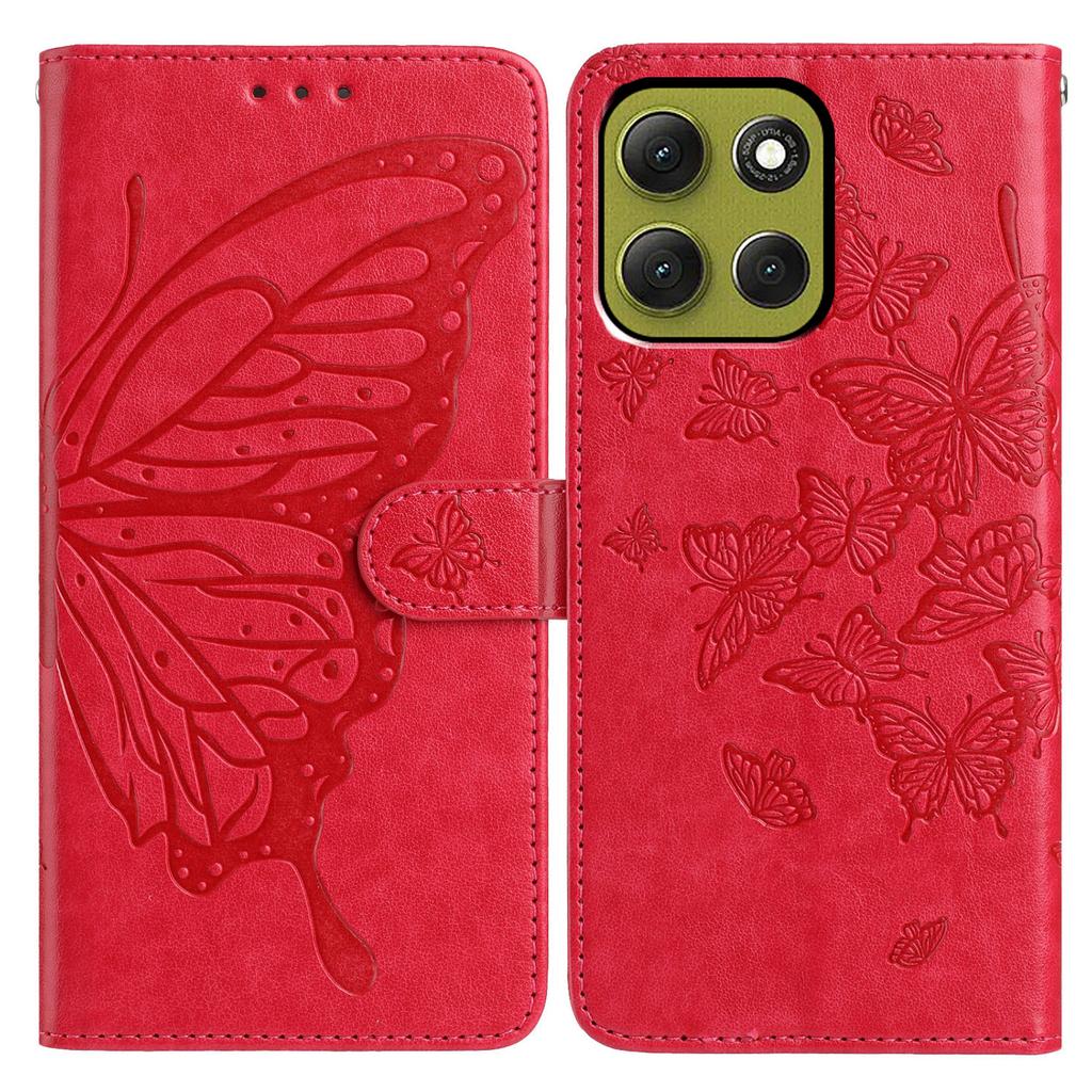 For Motorola Moto G86 5G Case Butterfly Imprinted Wallet Stand PU Leather Flip Phone Cover with Strap